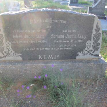 KEMP Johan Jacob 1868-1944 &amp; Adriana Jocina FERREIRA 1878-1974