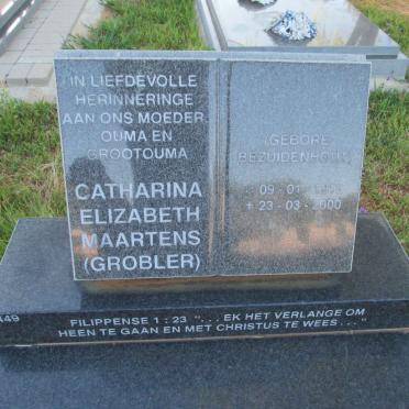MAARTENS Catharina Elizabeth formerly GROBLER nee BEZUIDENHOUT 1918-2000