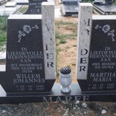 MAREE Willem Johannes 1935-1997 &amp; Martha Maria 1936-2000