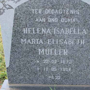 MULLER Helena Isabella Marta Elisabeth 1873-1954