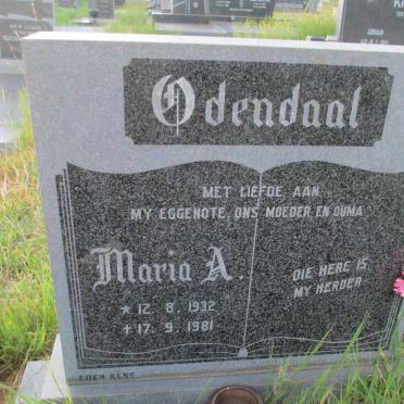 ODENDAAL Maria A. 1932-1981