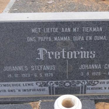 PRETORIUS Johannes Stefanus 1923-1979 &amp; Johanna Christina 1925-1980