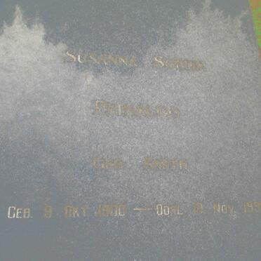 PRINSLOO Susanna Sophia nee SMITH 1900-1990