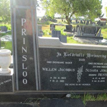 PRINSLOO Willem Jacobus 1922-1985 &amp; Susara Johanna BESTER 1917-1975
