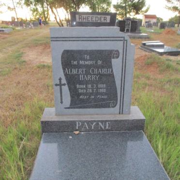 PAYNE Albert Charlie Harry 1889-1968