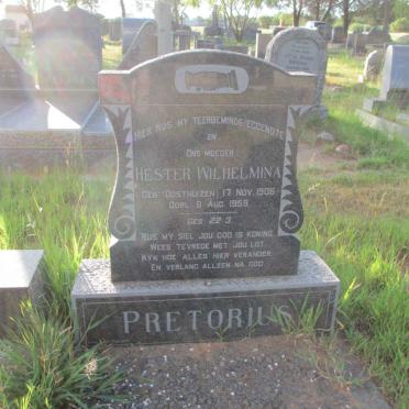 PRETORIUS Hester Wilhelmina nee OOSTHUIZEN 1906-1959