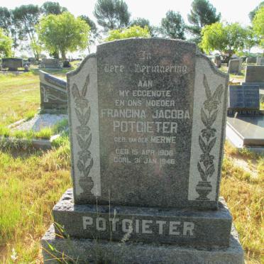 POTGIETER Francina Jacoba nee VAN DER MERWE 1906-1946