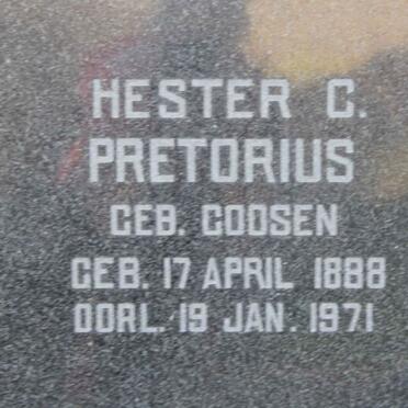 PRETORIUS Daniel Rudolf 1883-1950 &amp; Hester C. GOOSEN 1888-1971