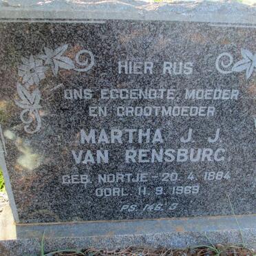 RENSBURG Martha J.J., van nee NORTJE 1884-1969