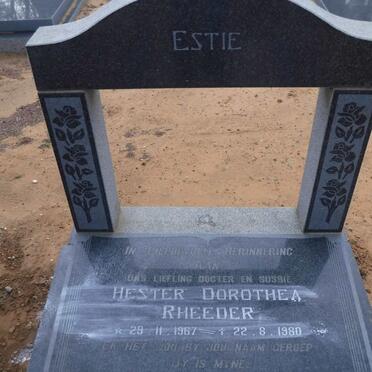 RHEEDER Hester Dorothea 1967-1980