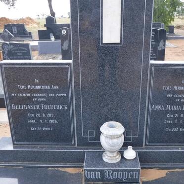 ROOYEN  Belthaser Frederik, van 1913-1986 &amp; Anna Maria Elizabeth 1917-1994