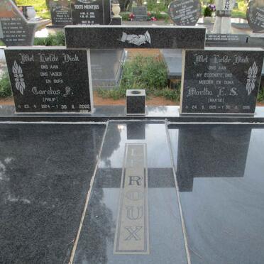 ROUX Carolus P., le 1924-2002 &amp; Martha E.S. 1925-1995