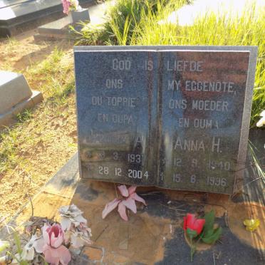 ROUX Jantjie A., le 1937-2004 &amp; Anna H. 1940-1996