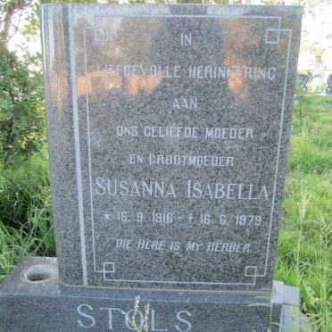 STOLS Susanna Isabella 1916-1979