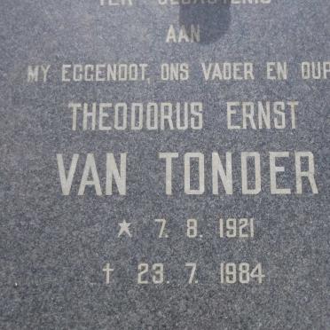 TONDER Theodorus Ernst, van 1921-1984