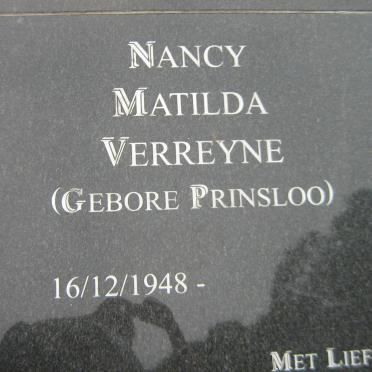 VERREYNE Lodewicus Jacobus 1945-2016 &amp; Nancy Matilda PRINSLOO 1948-
