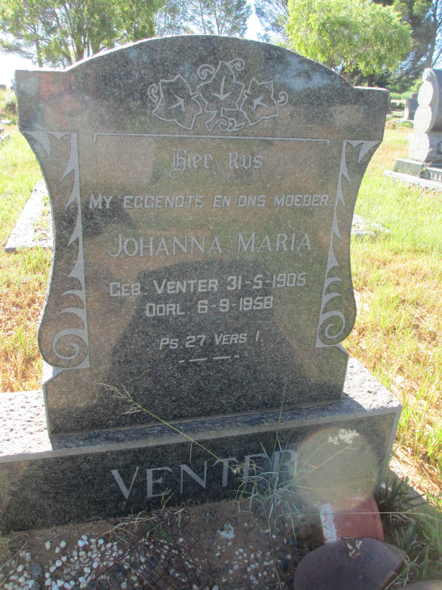 VENTER Johanna Maria nee VENTER 1905-1958