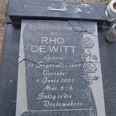 WITT Rho, de 1927-2001