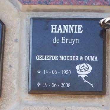 BRUYN Hannie, de 1950-2008