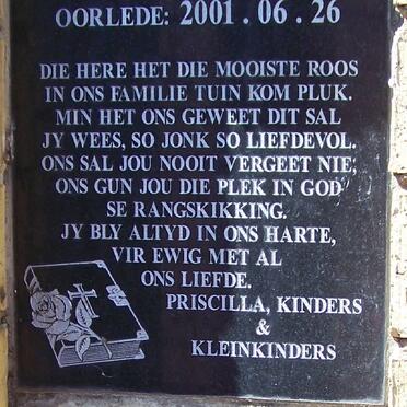 BARNARDO Petrus Christoffel Barnardo 1943-2001 :: GERMISHUIZEN Dinita 1954-2002