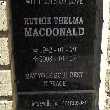 MACDONALD Ruthie Thelma 1942-2008 :: PIENAAR Carolina Alberta 1928-2008
