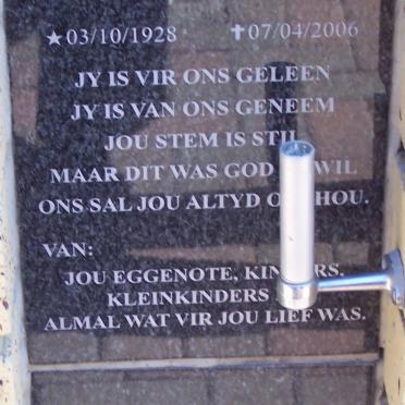 OOSTHUIZEN Johannes Jacobus 1928-2006 :: GROBBELAAR  Coert 1921-2005