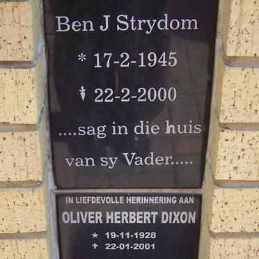 STRYDOM Ben J. 1945-2000 :: DIXON Oliver Herbert 1928-2001