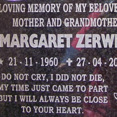 ZERWICK Margaret 1960-2007