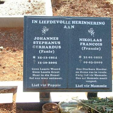 ? Johannes Stephanus Gerhardus 1914-2005 :: ? Nikolaas Francois 1922-2009