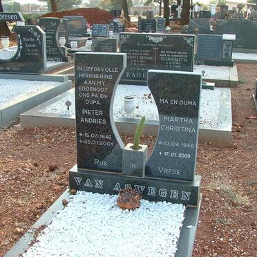 ASWEGEN Pieter Andries, van 1946-2001 &amp; Martha Christina 1948-2009