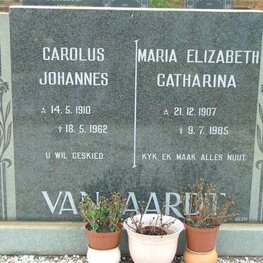 AARDT Carolus Johannes, van 1910-1962 &amp; Maria Catharina 1907-1985