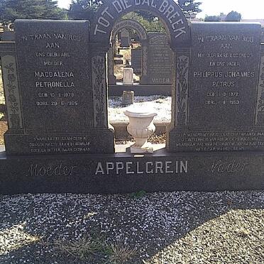 APPELGREIN Philippus Johannes Petrus 1872-1953 &amp; Magdalena Petronella 1878-1965