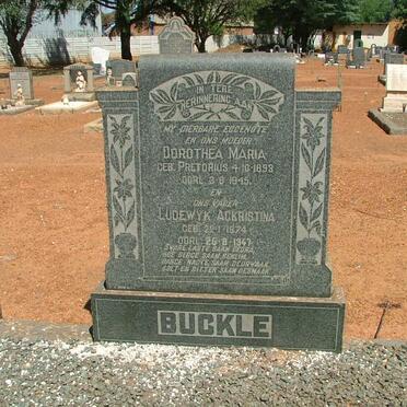 BUCKLE Ludewyk Ackristina 1874-1947 &amp; Dorothea Maria PRETORIUS 1893-1945