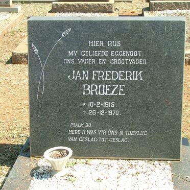 BROEZE Jan Frederik 1915-1970