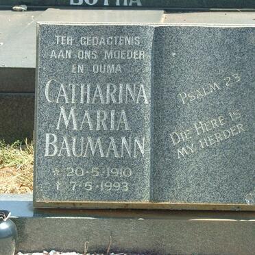 BAUMANN Catharina Maria 1910-1993