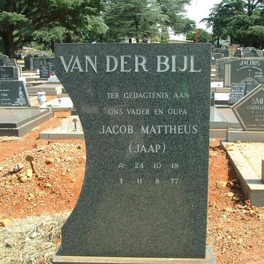 BIJL Jacob Mattheus, van der 1918-1977