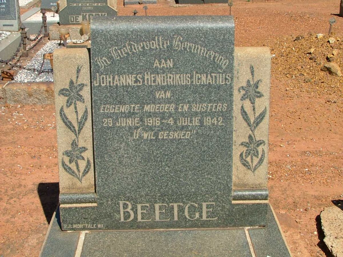 BEETGE Johannes Hendrikus Ignatius 1916-1942