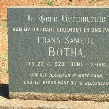 BOTHA Frans Sameul 1920-1961