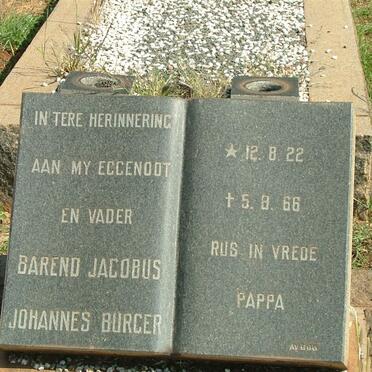 BURGER Barend Jacobus Johannes 1922-1966