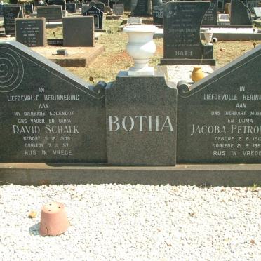 BOTHA David Schalk 1908-1971 &amp; Jacoba Petronella 1913-1991