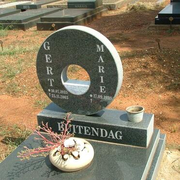 BUITENDAG Gert 1935-2003 &amp; Marie 1939-