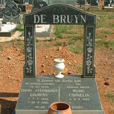 BRUYN David Stephanus Lourens, de 1946-1986 &amp; Marie Cornelia 1949-