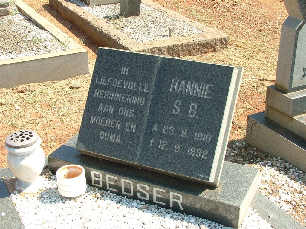 BEDSER Hannie S.B. 1910-1992