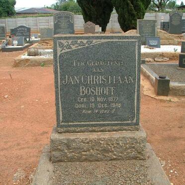 BOSHOFF Jan Christiaan 1877-1945