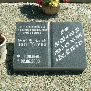 BREDA Hendrik Errad, van 1949-2003