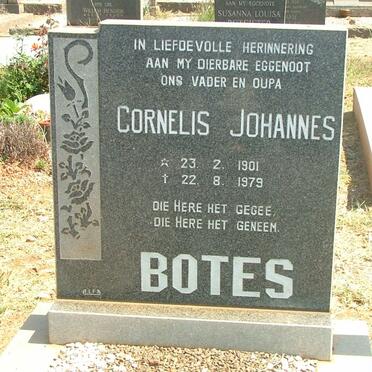 BOTES Cornelius Johannes 1901-1979