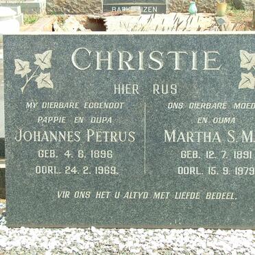 CHRISTIE Johannes Petrus 1896-1969 &amp; Martha S.M.J. 1891-1979