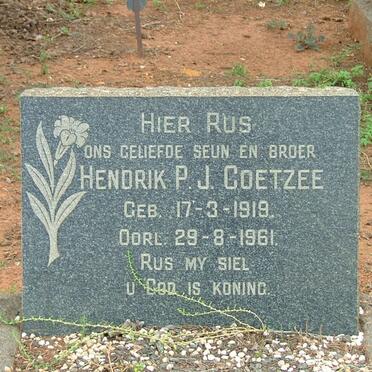 COETZEE Hendrik P.J. 1919-1961