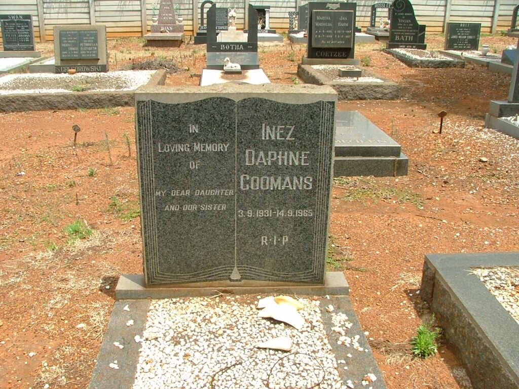 COOMANS Inez Daphne 1931-1965