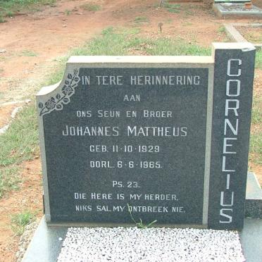 CORNELIUS Johannes Mattheus 1929-1965